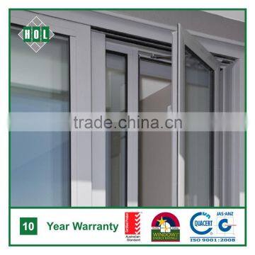 High quality aluminum casement window, clear temper glass