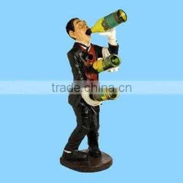 2015 New Product Decorative Resin Waiter Wine Bottle Holder