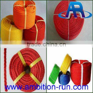 Hot selling diameter 8mm red color braaided pp rope for wholesale