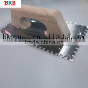 Rubber Wood Handle Notched Plaster Trowel