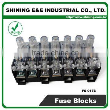 FS-017B 600V 10 Amp 7 Way Midget Type Din Rail Glass Fuse Base