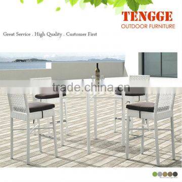 Aluminum Bar Chair With PE Rattan Seating Bar Stool High Chair in Outdoor photo-2