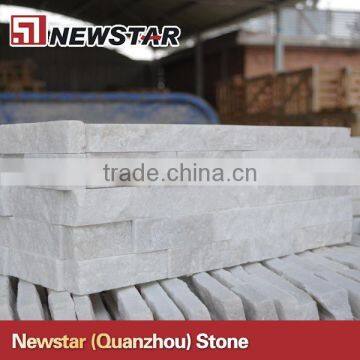 White quartzite ledge stone panels