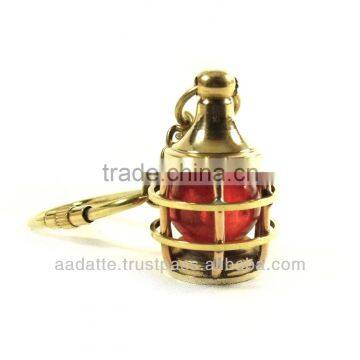 Brass marine lamp key chain nautical keychain