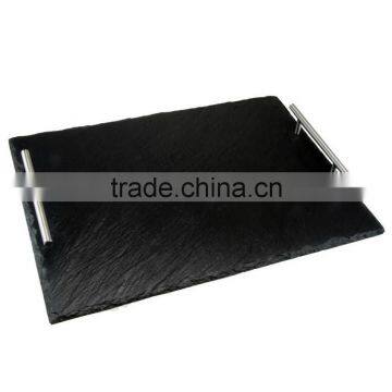 rectangular black Natural Slate food serving tray