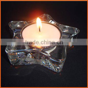 High quality popular crystal glass star candle holders