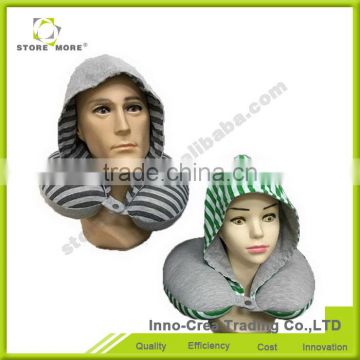 New Arrival Strip Classical U Shape Neck Pillow With A Hat