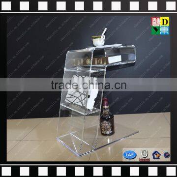 Custom acrylic bar cart acrylic food trolleys lucite plexiglass serving carts from shenzhen yidong