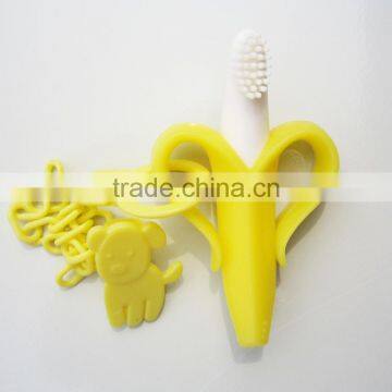 100% Eco-Friendly Silicone Baby Training Toothbrush/Baby Banana Bendable Training Toothbrush for Infant photo-5