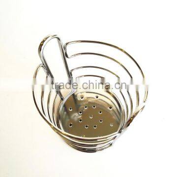 WI2910 D11CM Square Chrome Metal Wire Utensils Holder photo-4