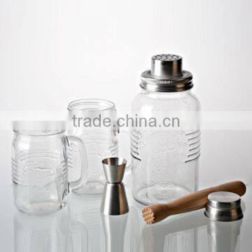 cocktail glass set, glass shaker mixing glass