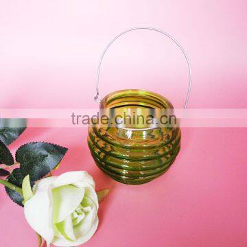 Hand Sprayed Black Glass Candle Jar With Candle Insert photo-3