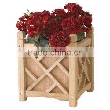 Indoor Outdoor Flower Box Natural Real Wood Square Planter Box Lawn Garden Decor photo-4