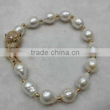 New Design 9-10mm Baroque Freshwater Pearl Bracelet photo-2