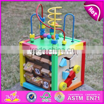 2017 new design multi-function 5 in 1 kids wooden bead roller coaster W11B137