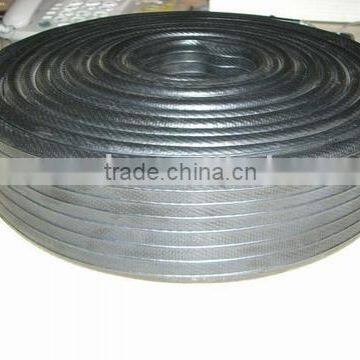 black rubber covered fire hose