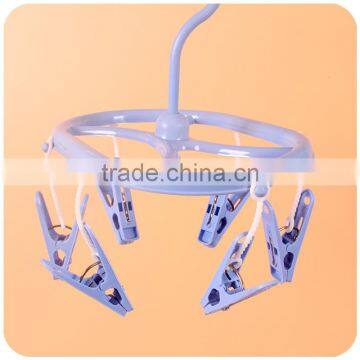 C215 Drying Clothes Plastic Hanger With Clips Ellipse Shape photo-4