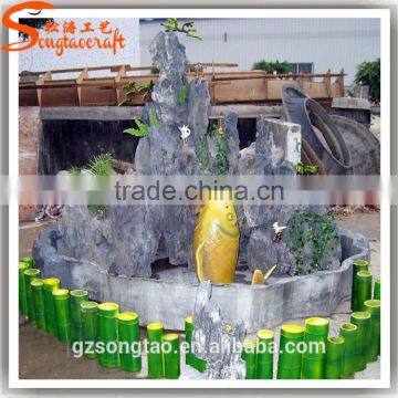 Song Tao Mini Three Steps Artificial Rockery Fountain Garden Waterfall photo-4