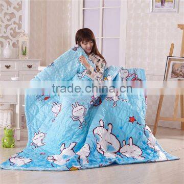 100% Polyester Tuzki Cartoon Style Quiits,summer Comforter Blanket Blue White photo-2