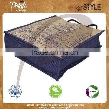 PP Laminated Three Bottle Jute Wine Bag Rope Handle photo-4