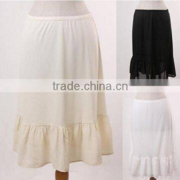 Slip Skirt Extender, High Waisted Pencil Cut Slip Skirt Extender, 100% Polyester Chiffon Ruffle Mesh Skirts