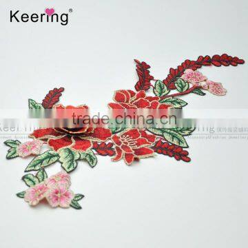 Hot Sale New Design Pretty Flower Clothing Embroidery Patch WEF-770 photo-3