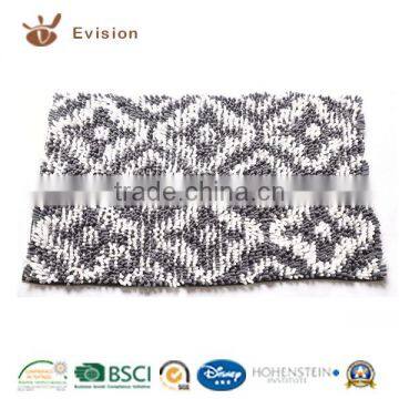 2016 NEW Chenille Bathmat with Flower Pattern Grey & White Colour