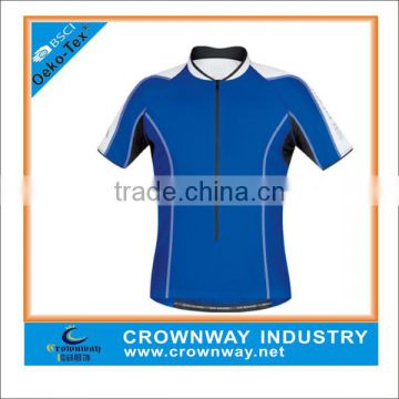 Mens fashion Blue bike jersey with rear patch pockets