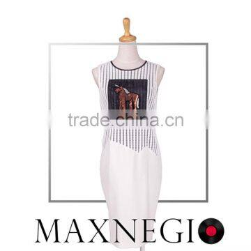 Maxnegio Fashion New Products Applique Black Sequin Dress photo-4