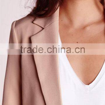 MGOO Foshan Manufacturer Custom Women Blazer Supplier Longline Blazers Oversized Loose Style No Buttons Jackets photo-6