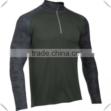 sublimation printing100% polyester cool dry fit Tech Quarter Zip Pullover custom for men fitness gym workout training and sports