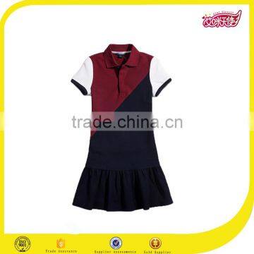 2016 high quality 100% cotton school uniform design sport polo dress for high school students