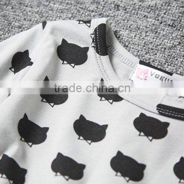 Cotton Comfortable Latest Children Dress Designs Black Cat Pattern Printing Stretch Dress photo-4
