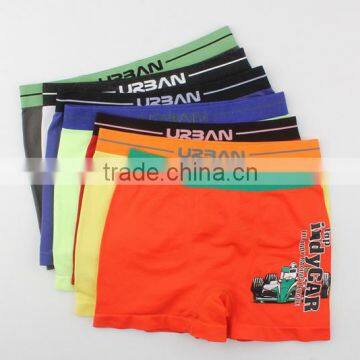 2017 OEM New Fashion Your Own Brand Logo Design 95% Bamboo fiber 5%Spandex 3D Print Logo Sport Stretch Kids Boy Boxer Underwear