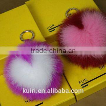 Classic Letter Fur Keychain Super BIg 15cm Fox Fur Pompoms From A to Z Keychains Real Fur Keychain Handbag Accessories photo-4