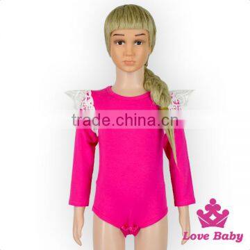 Solid White Color Baby Romper Infant Shoulder Lace Trim Romper Clothes Knit Cotton Baby Romper Wholesale