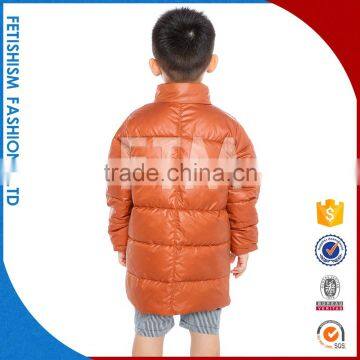 Best Price Long Sleeve Winter Fur Leather Letters Loose Orange Boys Fancy Coats For Kids With Letters photo-5