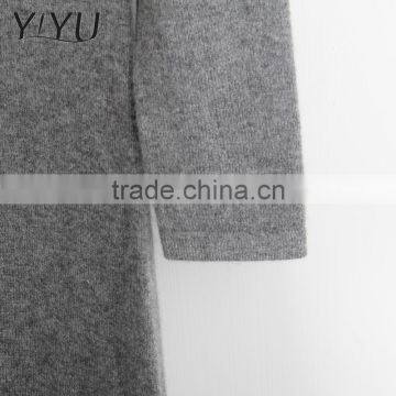Casual Long Pattern Women Cashmere Grey Turtleneck Pullover Sweater photo-4