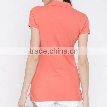 Women Short Sleeve Polo T-shirt Solid Polo Collar Shirt Wholesale China photo-4