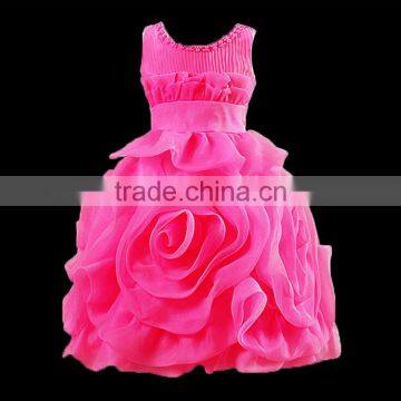 Girl Kids Sequinned Dress Flower Sash Sleeveless Formal Party photo-2