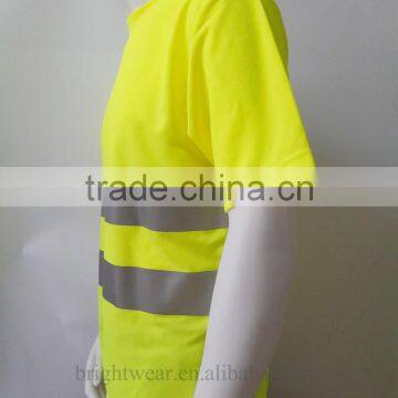 100% Polyester Birdeye hi Vis Safety T-shirt With Short Sleeve photo-3
