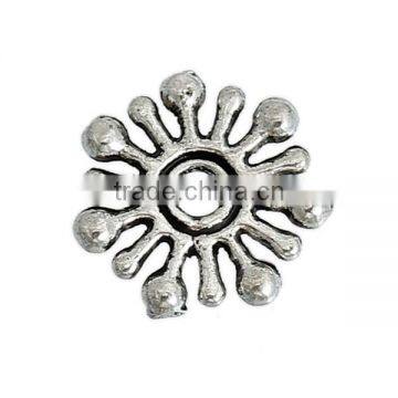 Zinc Based Alloy Spacer Beads Christmas Snowflake Antique Silver