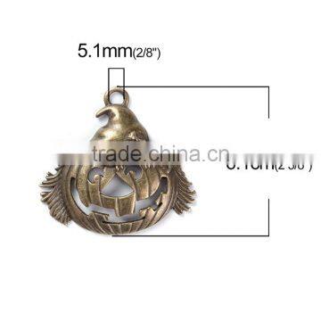 Zinc Based Alloy Halloween Pendants Pumpkin Antique Bronze photo-2