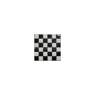 Black Mix White Blending Ceramic Mosaic Tiles , Mesh Dotted Furniture Tile