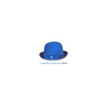 lady's blue bowler hat