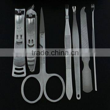 7 pcs Pedicure Scissor Tweezer Knife Ear pick Utility Manicure Set Tools Nail Clipper Kit Nail Care Set