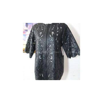 Imitation Leather Embroidery Jacket