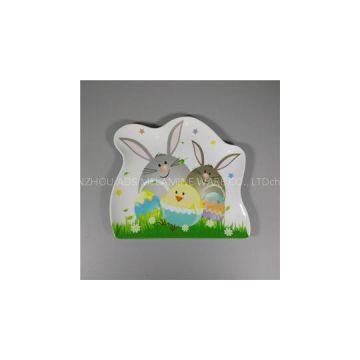 Rabbit And Chick Design Holiday Easter Day Use Melmac Melamine Funning Dinner Plates