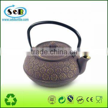 Embossed flower Cast Iron teapot for good tea/Koodee Metal