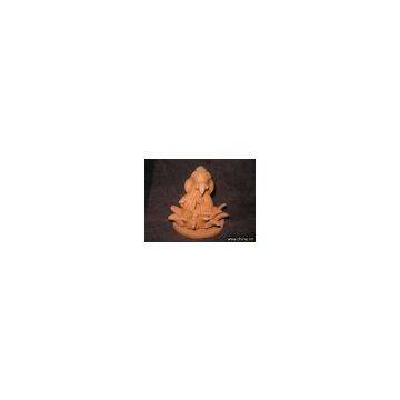 MODEL # KKG 027 PADMAASANAADEESHA GANESHA  HANDMADE Clay Figurine